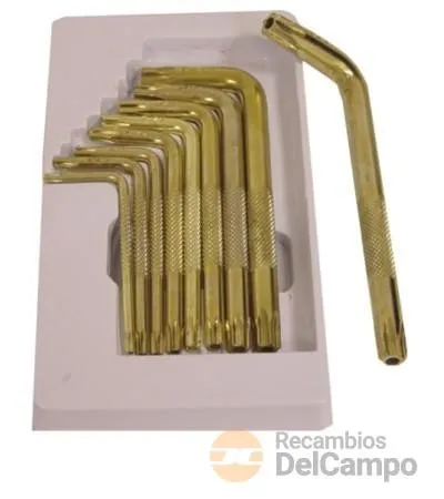 @ blister 9 llaves acodadas torx inviolables doradas (t10h-t50h)