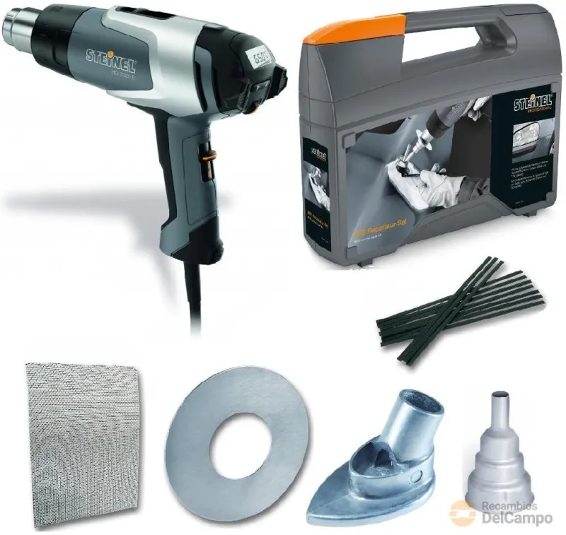 @ estuche de reparacion paragolpes con pistola sopladora aire caliente hg-2320 e steinel, 2300 w. - 230 v. electronico+ accesorios