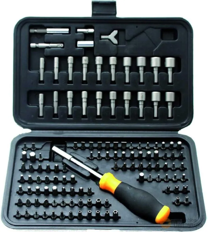 @ estuche mango destornillador + 121 puntas 1/4" surtidas