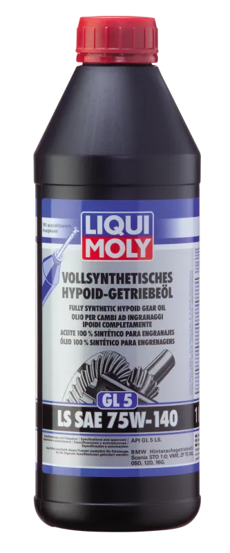 Aceite 100 % sintético para engranajes hipoides (GL5) LS SAE 75W-140 (1 L) Liqui Moly