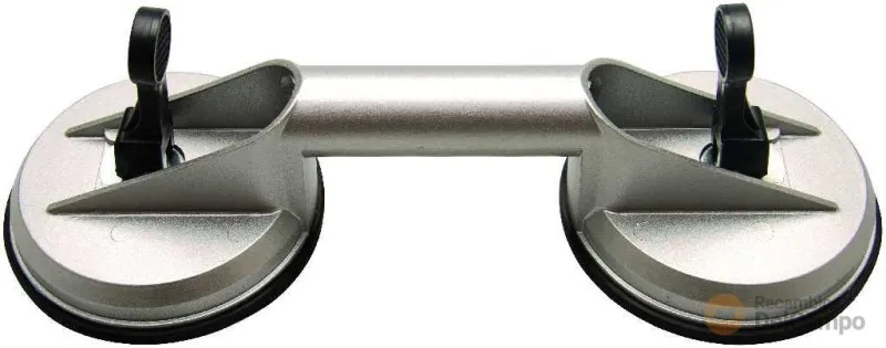 Ventosa doble de aluminio, ø115 mm, 80 kgs de capacidad